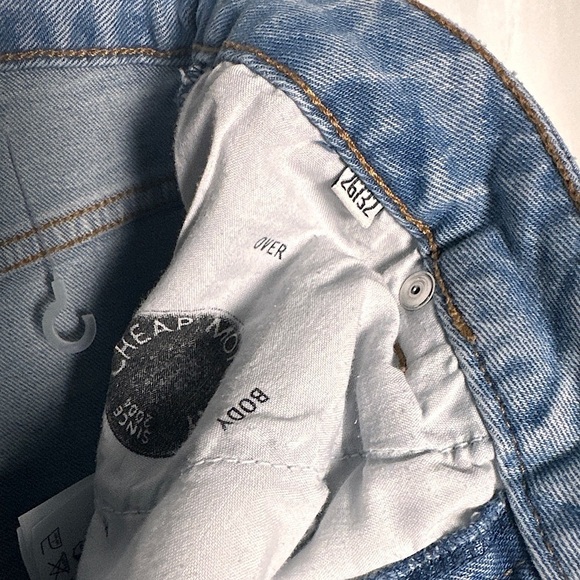 3/$20 💥 Cheap Monday Donna Fanbase High Rise Raw Hem Denim Straight Leg Jeans - Picture 14 of 16